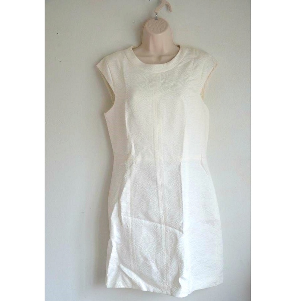 Summer Special Sales Theory White Jacquard Cap Sleeve Dress US 10 $275 NEW w TAG